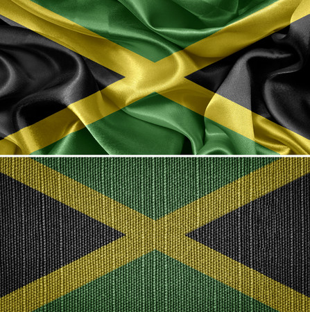 Jamaican textile flagsの写真素材