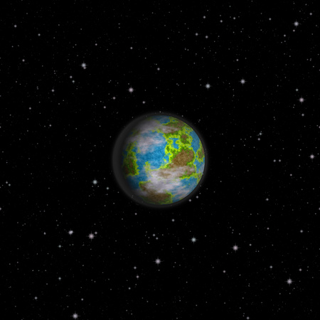 Planet earth surrounded by the stars