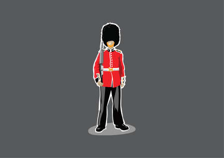 London Royal Guard Hand Drawn Style Illustrationのイラスト素材