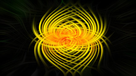 Abstract background. Yellow - black palette. Raster fractal graphics.