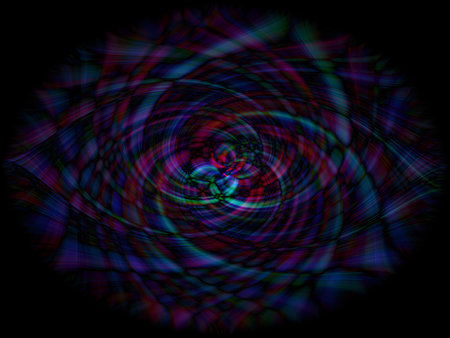 abstract colorful spiral on black background - computer-generated image.