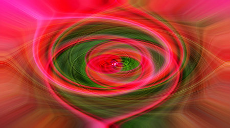 abstract background with red and green concentric circles on a black backgroundの素材
