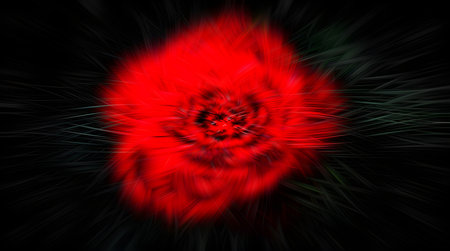 Red abstract fractal on black background. Fantasy fractal texture. Digital art. 3D rendering.の素材