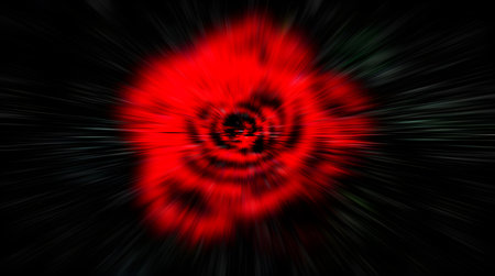abstract background with a red flower in the center and a black backgroundの素材