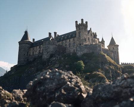 Hohenzollern Castle in Salzburg, Austria.の素材