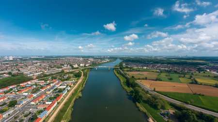 Aerial panoramic view of the city of Wroclaw, Poland.の素材