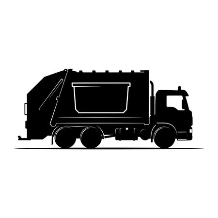 Garbage truck icon. Flat illustration of garbage truck vector icon for webのイラスト素材