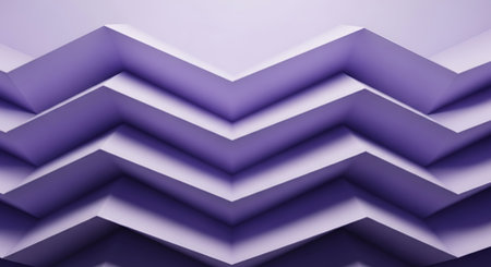 A close-up, abstract view of layered purple paper folded into a zigzag pattern, creating a sense of depth and texture.の素材
