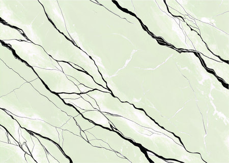 Sophisticated abstract marble texture featuring bold black veins against a soft green backdrop. Its elegant, natural pattern offers a luxurious and modern feel for diverse design projects.の写真素材