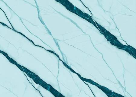 Discover sophisticated elegance with this stunning light blue marble texture, featuring deep teal veins and delicate cracks. Perfect for luxurious backgrounds and high-end design projects.の写真素材