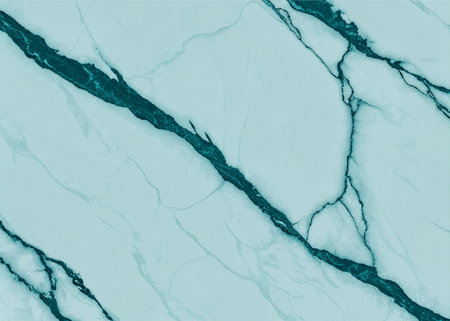 Sophisticated light blue marble with bold teal veins creates a luxurious, modern backdrop. Ideal for elegant interiors, branding, or design projects seeking a high-end feel.の写真素材
