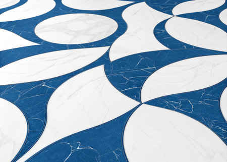 Elevate spaces with this striking abstract blue and white marble pattern, blending contemporary design with timeless elegance for luxurious interiors.の写真素材