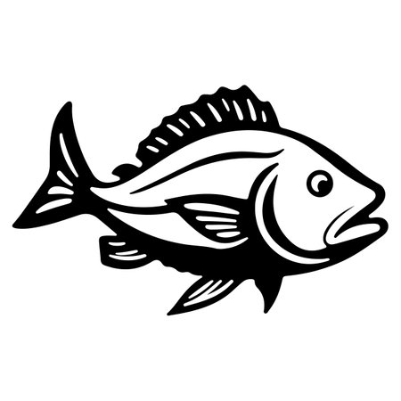Illustration of a fish on a white background, vector illustration.のイラスト素材