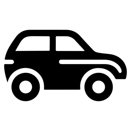 Car vector icon. Flat black symbol. Pictogram is isolated on a white background. Designed for web and software interfaces.のイラスト素材