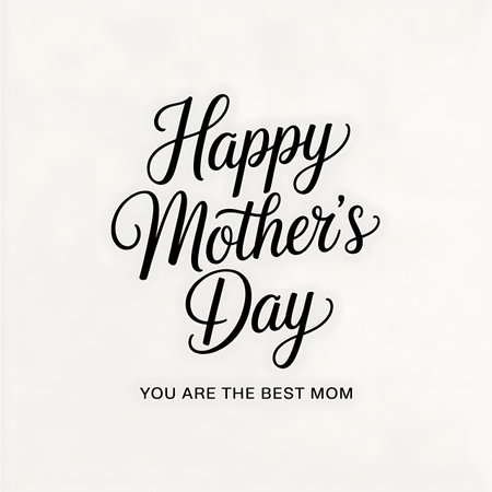 Happy Mother's Day greeting card. Hand drawn lettering. Vector illustration.の写真素材