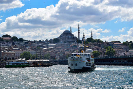 Squares from Istanbul Bosphorus Reflected on the Frameの写真素材