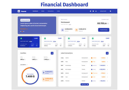 Wallet Bank Dashboard UI Kitのイラスト素材