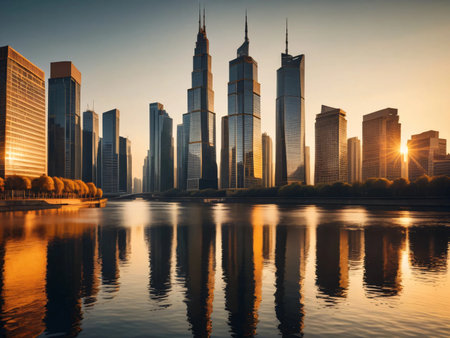 Shanghai Lujiazui Finance and Trade Zone of the modern cityの素材