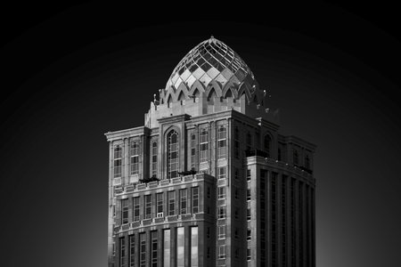 Iconic Monochrome Ooredoo Tower West bay Doha City