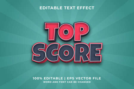 Editable text effect - Top Score style template premium vectorのイラスト素材