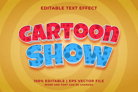 Editable text effect - Cartoon Show template style premium vectorのイラスト素材