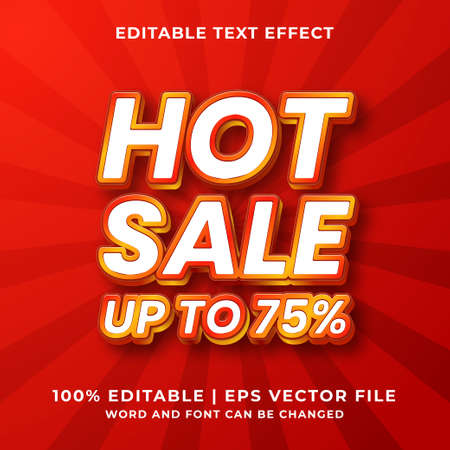 Editable text effect - Hot Sale template style premium vectorのイラスト素材