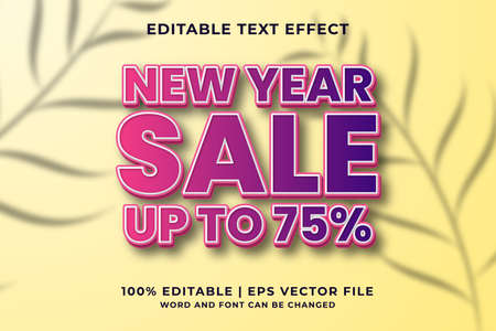 Editable text effect -New Year Sale template style premium vectorのイラスト素材