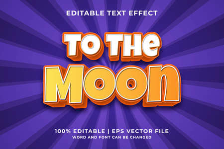 Editable text effect -To The Moon Cartoon template style premium vectorのイラスト素材