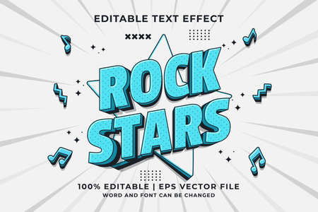 Editable text effect - Rock Stars 3d Cartoon template style premium vectorのイラスト素材