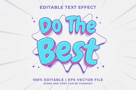 Editable text effect -Do The Best 3d Cartoon template style premium vectorのイラスト素材