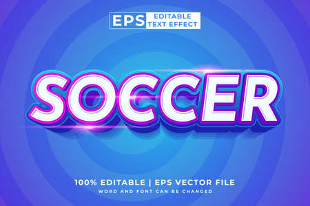 Editable text effect Soccer 3d cartoon template style premium vectorのイラスト素材