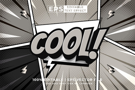 Editable text effect cool 3d Cartoon Comic style premium vectorのイラスト素材