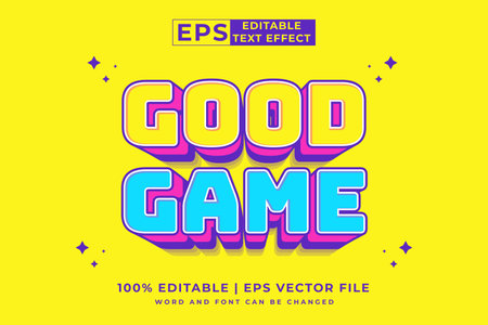 Editable text effect good game 3d 90s cartoon style premium vectorのイラスト素材