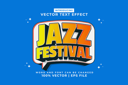 Editable text effect Jazz Festival 3d Cartoon template style premium vectorのイラスト素材
