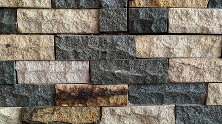 Background of stone wall texture or brick wall background for interior or exterior design.の写真素材