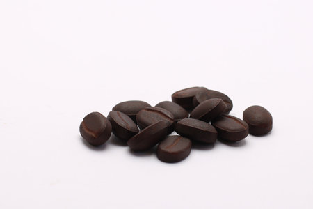 Coffee beans on a white background. Close-up.の写真素材