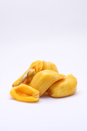 Jackfruit isolated on white background. (Scientific name: Artocarpus heterophyllus)の写真素材