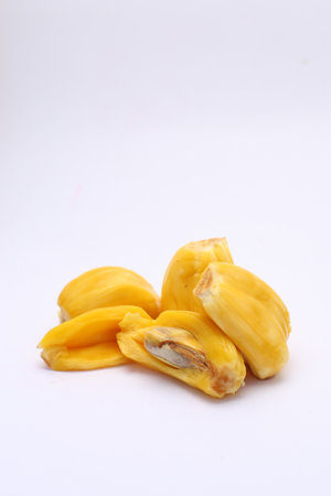dried jackfruit isolated on white background, sweet and sour fruit