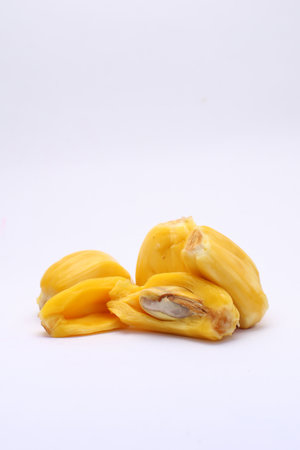 Jackfruit isolated on white background, sweet and juicy jackfruit.の写真素材