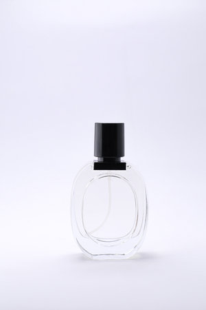 Elegant Glass Perfume Bottles Against a Minimalist White Background