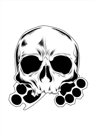 Skull with knuckle vector illustrationのイラスト素材