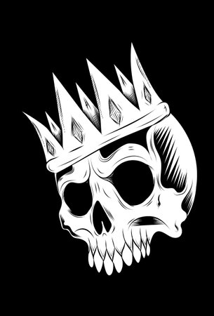Skull with crown vector illustrationのイラスト素材