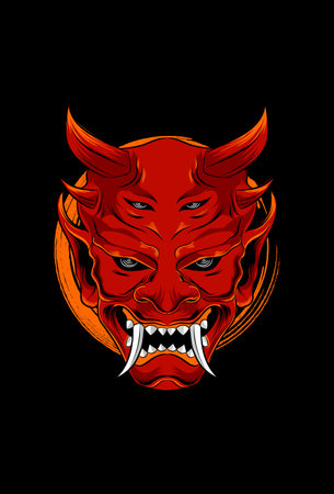 Demon four eyes vector illustrationのイラスト素材