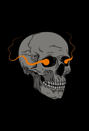 Skull vector illustration hand drawingのイラスト素材