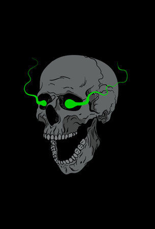 Skull vector illustration hand drawingのイラスト素材