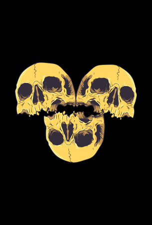 Skull vector illustration hand drawingのイラスト素材