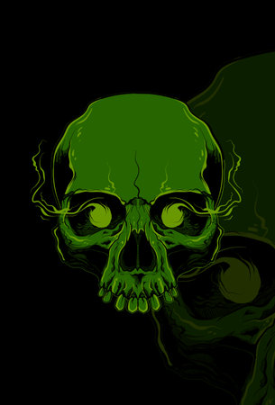 Head skull artwork vector illustrationのイラスト素材