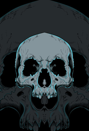 Head skull artwork vector illustrationのイラスト素材