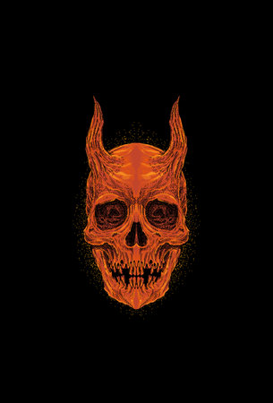 Skull with horn vector illustrationの写真素材