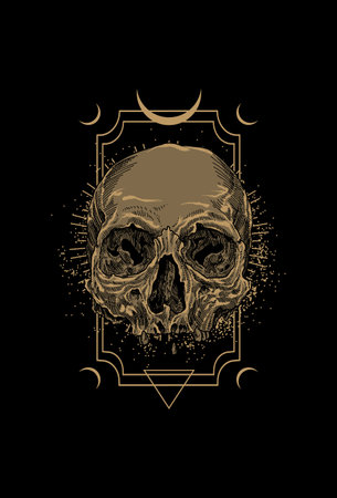 Skull with light vector illustrationのイラスト素材